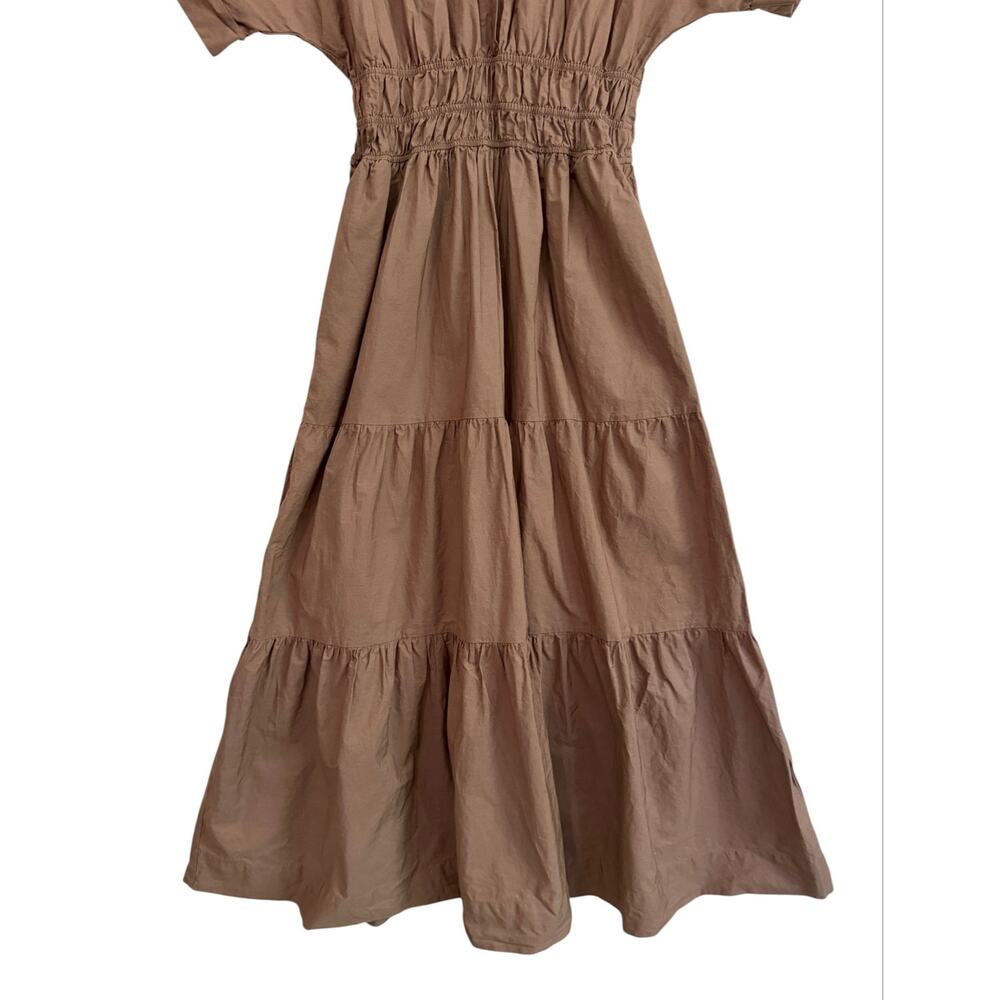 Anthropologie Somerset Maxi Shirt Dress Mocha Brown Small Cotton - Picture 6 of 11